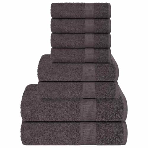 Vetnasa Juego de Toallas 8 Piezas 100% algodón Antracita 360 gsm Casa y jardín, Ropa de casa, Toallas, Toallas de baño y Manoplas Antracita 1,56 KG