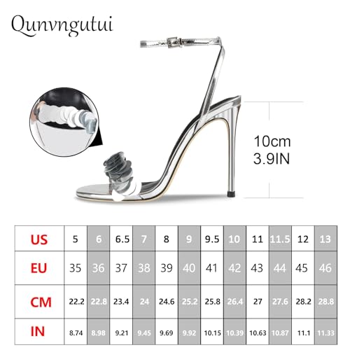 Image of Women's 3.9IN High Heel Sandals Open Toe Strappy Slingback with Lace Flower Detail - Stiletto Heel Summer Dress Shoes for Wedding /Party