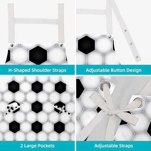 Tablier pour nettoyage de la maison et restaurant texture football - 4