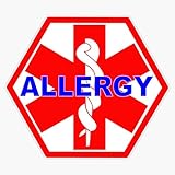 Allergy Medical Alert ID TAG Window Bumper Sticker Decal 5"