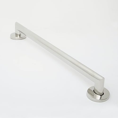 Miniatura 3 de Coronado Designer - Barra de agarre ovalada para ducha de baño de 24 pulgadas con esquinas en inglete, pulida