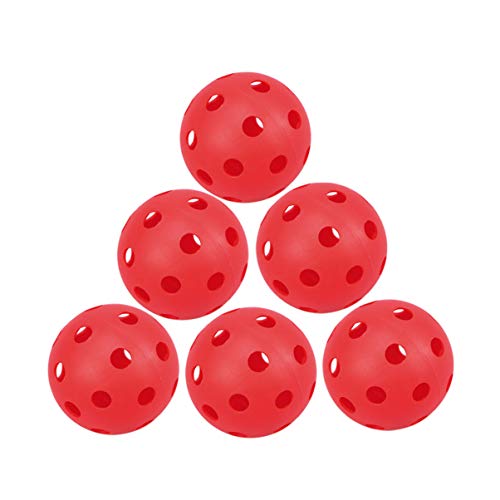 Mikikit 6Pcs Random Color Plastic Balls for Courts Durable Seamless Material Bounce Highly Visible for All Ages Skill Levels