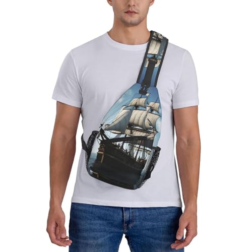 Bolso cruzado tipo bandolera para hombre negro miniatura 7