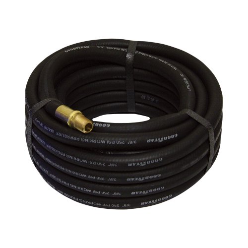 Goodyear Rubber Air Hose - 3/8in. x 25ft. Black