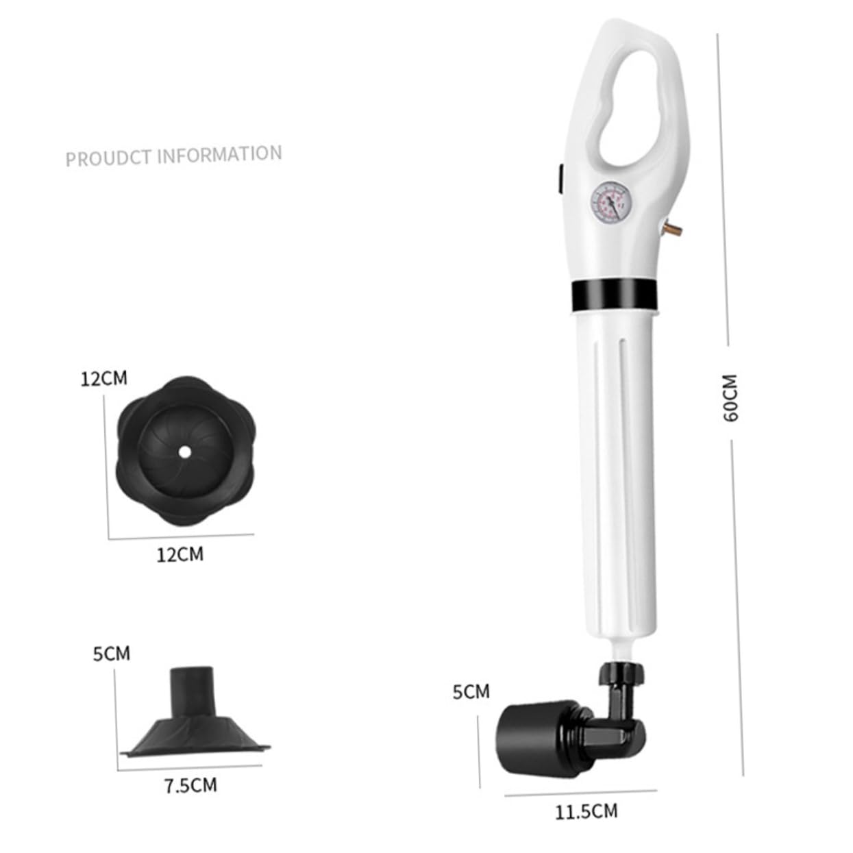 SHINEOFI Déboucheur de Toilettes Puissant en Plastique Tête Tourbillonnante, Ventouse Flexible pour Canalisation, Usage Domestique