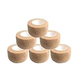 DFsucces 包帯 自己粘着包帯 弾性 テーピングテープ スポーツテープ 不織布凝集 伸縮性 通気性 敏感肌に適しています 多機能 家庭用 (肌色, 2.5cm*4.5m)