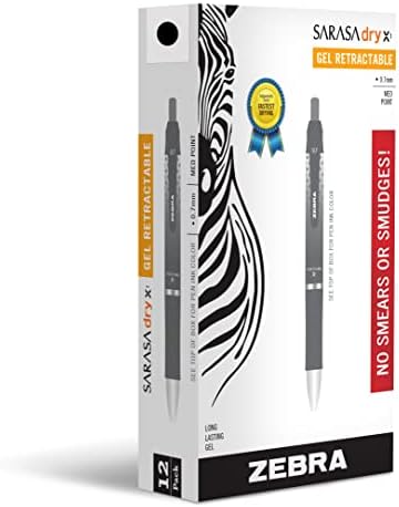 Zebra Pen SARASA X1 Retractable Gel Pen, Black Ink, 0.7mm, 12-Pack image 5