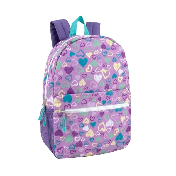17 Inch Backpack with Side Pockets for Girls for School, Travel, Hiking, Camping