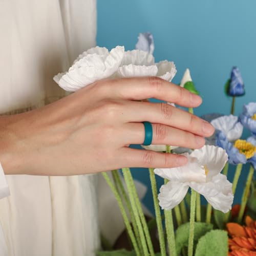 Image of Egnaro 4 /5 /8 Variety Multipack Ergonomic Breathable Bridal Rings Sets, 6mm Wide - 2mm Thick Rubber Wedding bands women, silicone Rings for her with Half Size