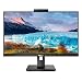PHILIPS 272S1MH - 27 Zoll FHD Monitor, Webcam, höhenverstellbar, FreeSync (1920x1080, 75 Hz, VGA, DVI, HDMI, DisplayPort, USB Hub) schwarz