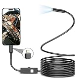 Endoskopkamera mit Licht, SKYBASIC 7,9 mm HD Industriel Endoskop für Handy Wasserdichten IP67 Endoskop Kamera mit 5m Semi-Rigid Schlangenkabel Inspektionskamera für iPhone und iPad
