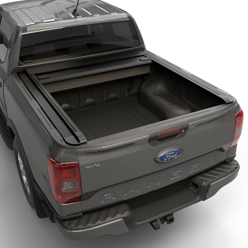 Image of Retractable Tonneau Cover Fits 2024-2026 Ford Ranger 5' Bed (61 inch) | Aluminum Slats | Easy Install | One-Hand Operation | Waterproof Seal | TOTMRC044