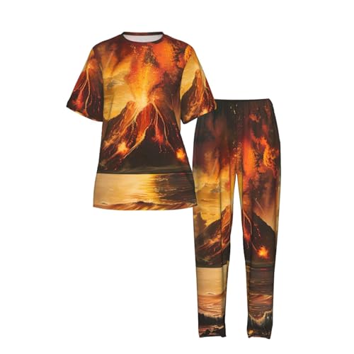 Pyjama à manches courtes femme confort absolu et imprimé volcano tendance - 5
