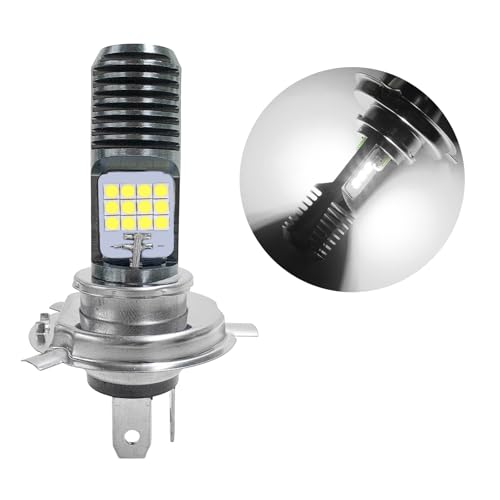 Insufficient Illumination from Low Beams - 2021-2024 BMW R 18, R 18B, & R 18 Transcontinental Motorcycles 3 Sbulhia 9-16V H4 LED Motorcycle Headlight Bulbs, Super Bright 3030 Chips Bulb Halogen Lamp Replacement, Waterproof High/Low Beam LED Headlight Bulb for Most Motorcycles ATVs (White)