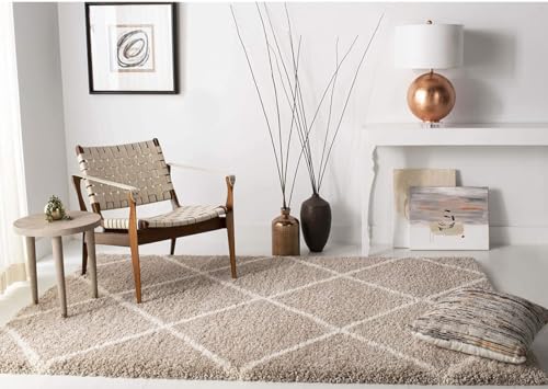 Image of TRANQUIL Polyester Fluffy Fur Rug Shaggy Modern Carpet for Living Room, Bedroom, Guest Room, Kids Room (6x9 Feet, Beige Box)