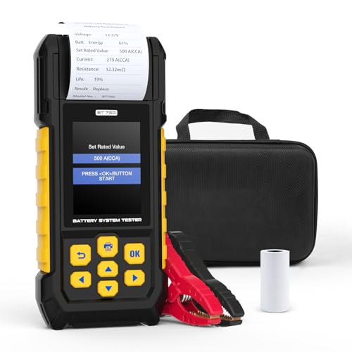 ZKH Batterietester KfZ 12V/24V, Autobatterietester 100-2200CCA, Testen der Speicherbatterie, Startsystem und Ladesystem, Autobatterieanalysator für Auto LKW Schiff Motorrad SUV Boot