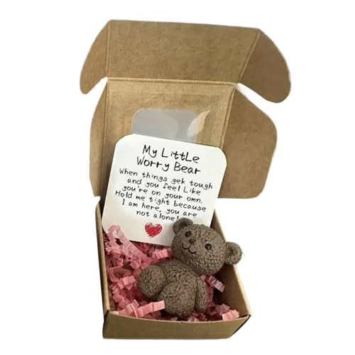 Oso De Bolsillo | Un Pequeño Oso De Bolsa,Mini Animal Hecho A Mano Para Adultos Niños Y Amigos Consuelo Diario Apoyo