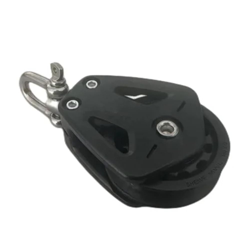 PRATYAHARA Bloque de poleas de alta resistencia con cabezal universal y rodillo único, grillete giratorio, bloque de rodamiento deslizante para veleros, corredores de cuerda, accesorios