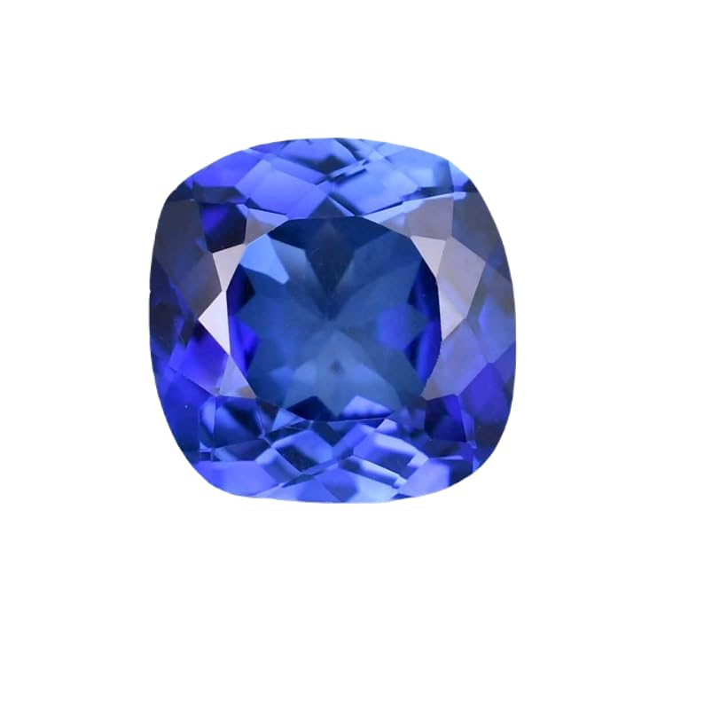 Saphir bleu véritable de 16mm, gemme en coussin facetté d'une rare élégance