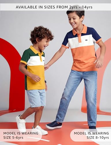 Image of Amazon Brand - Symbol Boy's Color Block Regular Fit Polo Shirt