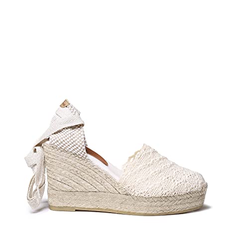 Toni Pons Damen-Espadrille aus gehäkelter Baumwolle - Martina - Roh, 40 EU