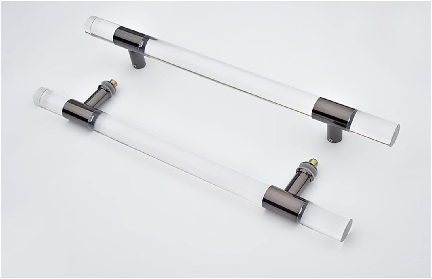 Heavy Duty Commercial Sliding Barn Door Handle Pull, 60/80/100/120cm Tall Acrylic Interior Exterior Door Pull Push Handles (Black 80 Cm/31.5 in)