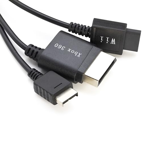 Adaptateur câble S-Vidéo multi-consoles PS3 Xbox 360 convertisseur RCA