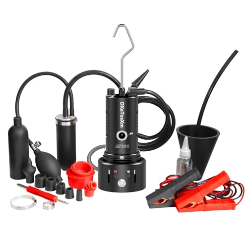 AOOTU DAOSM Professional Automotive Smoke Machine Kit - EVAP Fuel Leak Detector & Vacuum/Smoke Leak Tester for 12V Car, Truck, Engine Diagnostics with Adapters, Hoses & Case