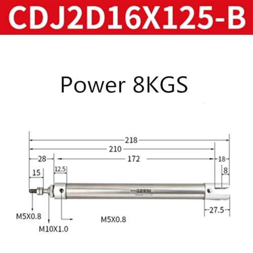 Cilindro de aire comprimido pequeño tipo CDJ2D para sistemas mecánicos 7