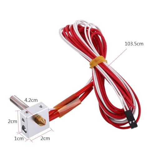 TICFOX Extruder Heizblock Kit, MK8 Montiertes Hotend Kit, 12V 40 W Heizblock Zusammengebautes Extruder Hot End Kit mit 0,4mm Düse für 3D Drucker mit Aluminium Heizblock und Thermistor