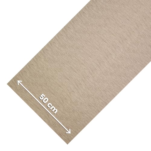 OLIVO.shop - Alfombra para cocina antideslizante y lavable, color liso efecto ratán, se vende por metros, alfombra para cocina con efecto ratán, color beige, 50 x 240 cm