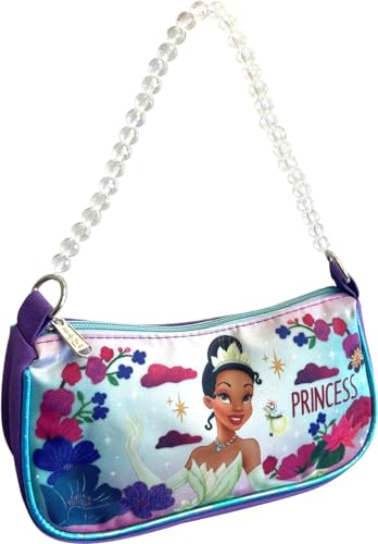 Bolsa de ombro feminina licenciada pela Disney com alça de contas, Multicor