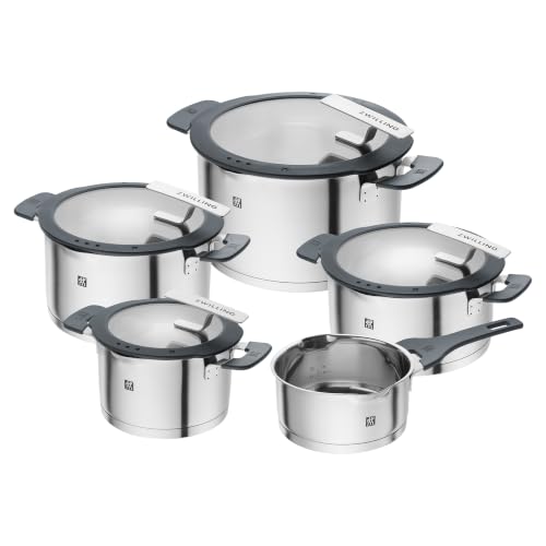 ZWILLING Simplify Kochtopf-Set 5-teilig Integriertes Sieb Induktion Grau
