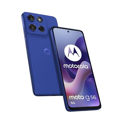 Motorola g 56 8, 256 GB, Smartphone Desbloqueado, Pantalla 6.72', Cámara 50MP, Batería 5200mAh, Gizzling Blue (Azul), Carcasa protectora y cable USB C incluido