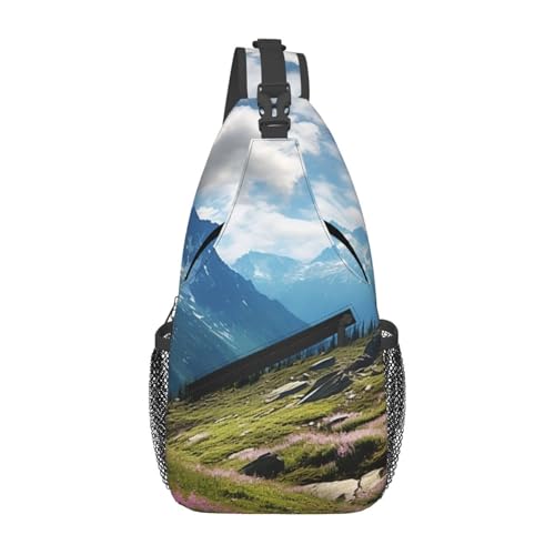 Bolso tipo sling unisex negro para trekking y viaje