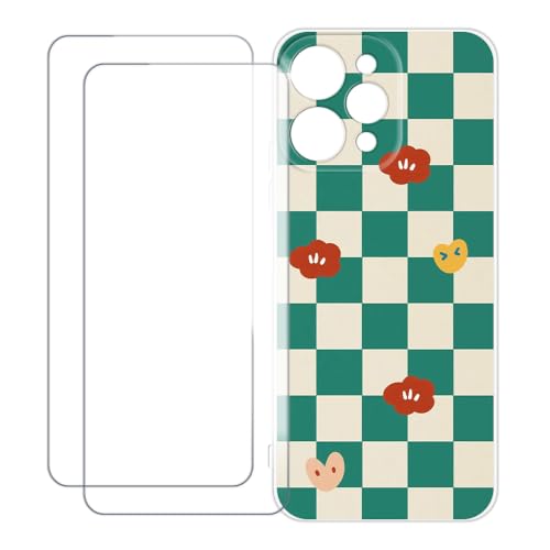 UOGNADGD Xiaomi Redmi Note 12R 5G �Ƃ̌݊������� �J�X�^���J���t���P�[�X�{�����K���X�ی�t�B����2���t�� ? �Ռ��z�������h�~ (�΂̊i�q��)