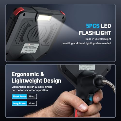 Image of 3.9mm 360 Articulating Borescope 4-Way Endoscope Camera with Light
