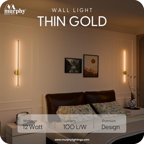 Image of Murphy LED Wall Highlighter - Modern Aluminum Sconce, 3-in-1 Colour Changing -Wall Light, Sleek Golden Finish - Easy Install, 2-Year Warranty-Pack of 3