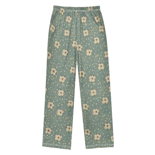 Pajama Pants Tile Football Stars Pattern Long Sleep Pants Lounge Bottoms2