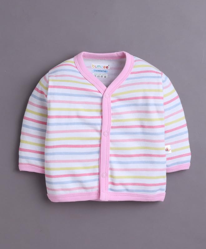 BUMZEE Baby Girls Cotton Round Neck Full Sleeves Pack of 3 Regular Fit Jablas Pink & Baby Pink - 12-18 Months (Peb11303F-pnk) 4