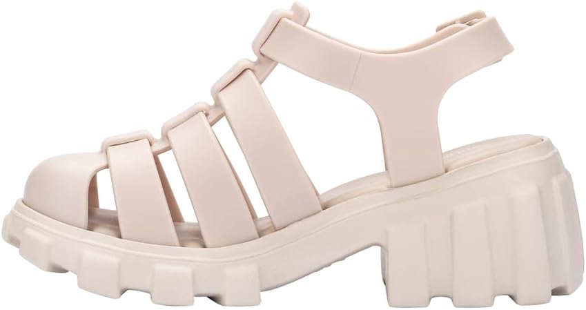 mini melissa Megan Platform Sandals for Kids, Beige, 4