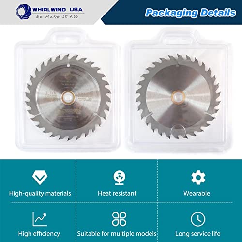 Whirlwind Usa Mgsb 5 3/8 Inch 30 Teeth Circular Saw Blade For Wood,Carbide Cordless Miter/Table Saw Blade,7/8-5/8" Arbor #TOP3