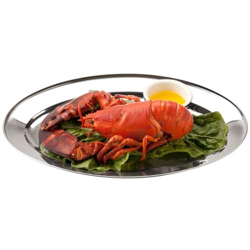 Image of KMW Stainless Steel Oval Platter 40 cm (0.7 mm) | for Effortless Food Preparation | Professional-Grade Build
