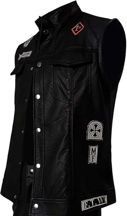 Dayss Goone Deacon Wild Vest Mesodyne St John Moto black Faux Leather3