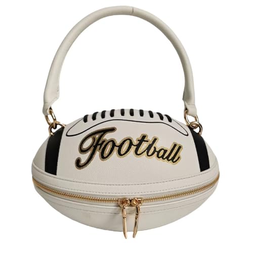 Image of Women Rhinestone Football Shaped Handbag Chain Crossbody Shoulder Bag Football Purse | Rugby, Unique, Novelty, Football