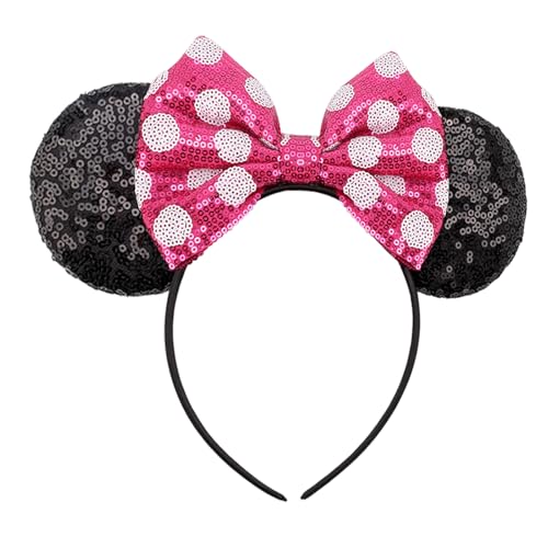 Image of DRESHOW Mouse Ears Bow Headbands Glitter Party Decoration Cosplay Costume for Women