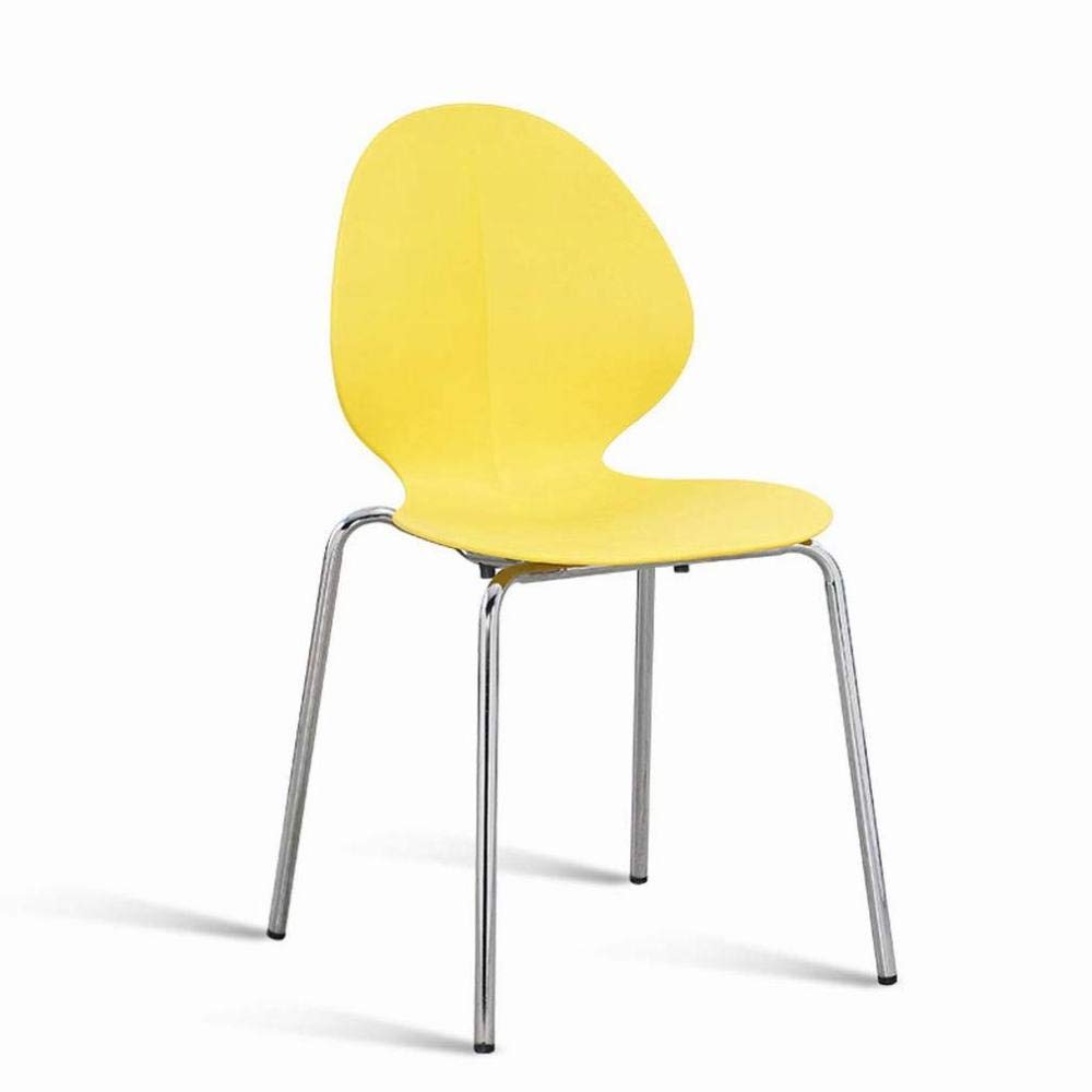Chaise jambe de fer nordique jaune pour salle à manger loft