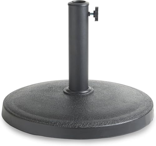 12Kg Concrete Round Parasol Base Black Heavy Duty Weight Stand for Garden Outdoor Patio Banana Umbrella Holder