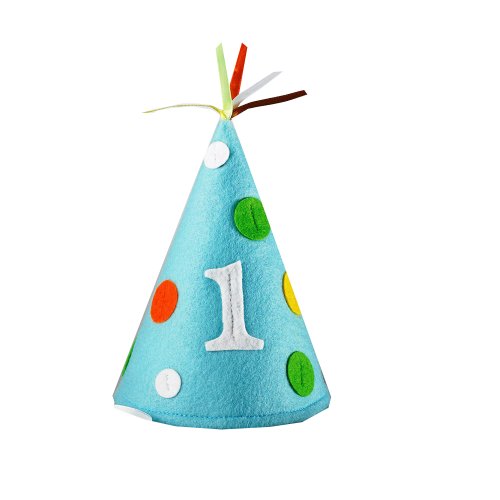 Creative Converting Boy Child Size 1st Birthday Blue Party Cone Hat, 7