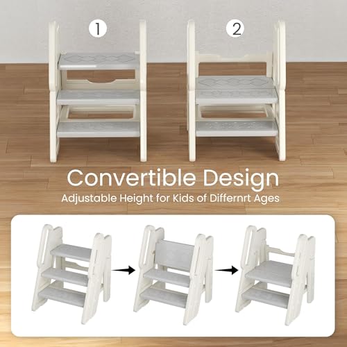 Hoopyosms H-FKDGD Foldable Step Stool For Kids Adjustable 3 To 2 Stool For Bathroom Sink Toddler Toilet Potty Training Stool thumb #3